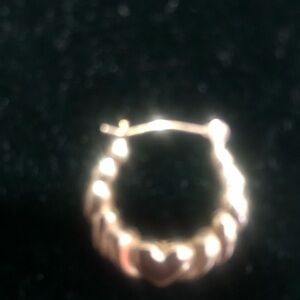 14k solid gold Gold Heart Hoop Earrings